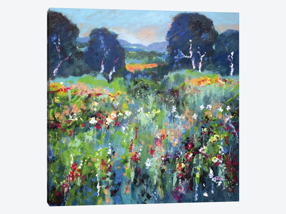 Green Field Flowers by Kip Decker 1-piece Canvas Art
