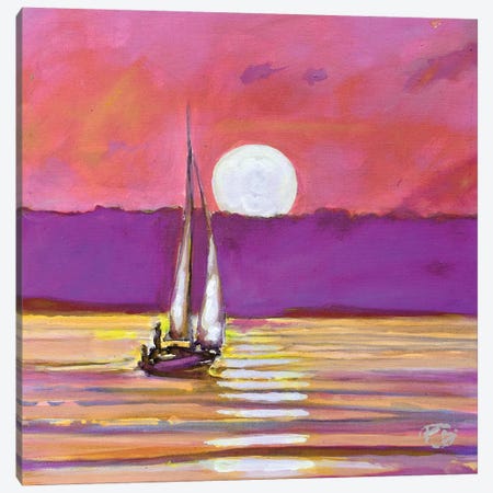 Moonlight Sailing Canvas Print #KIP26} by Kip Decker Canvas Print