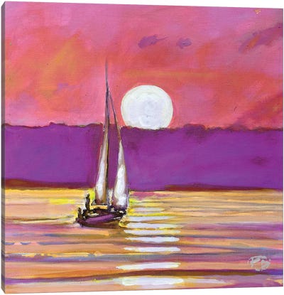 Moonlight Sailing Canvas Art Print - Kip Decker