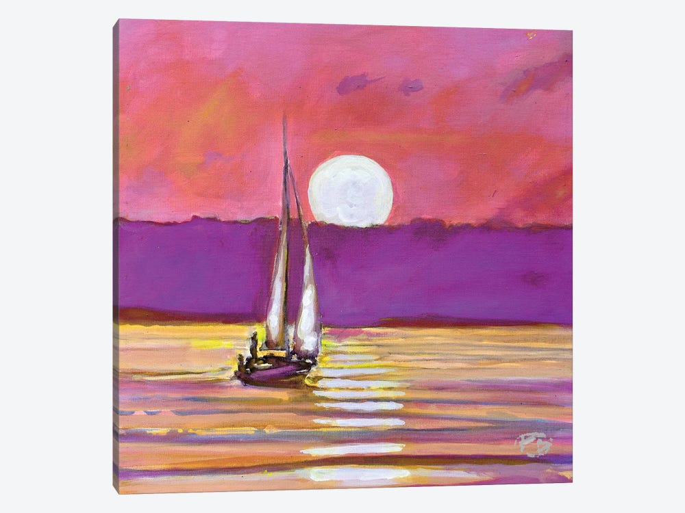 Moonlight Sailing by Kip Decker 1-piece Canvas Art