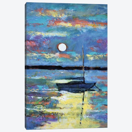 Moon Over A Sailboat Canvas Print #KIP27} by Kip Decker Canvas Art Print