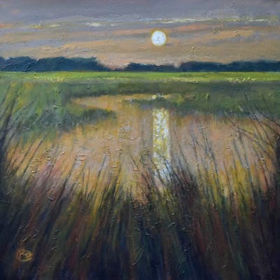 Moon Over The Marsh by Kip Decker canvas print