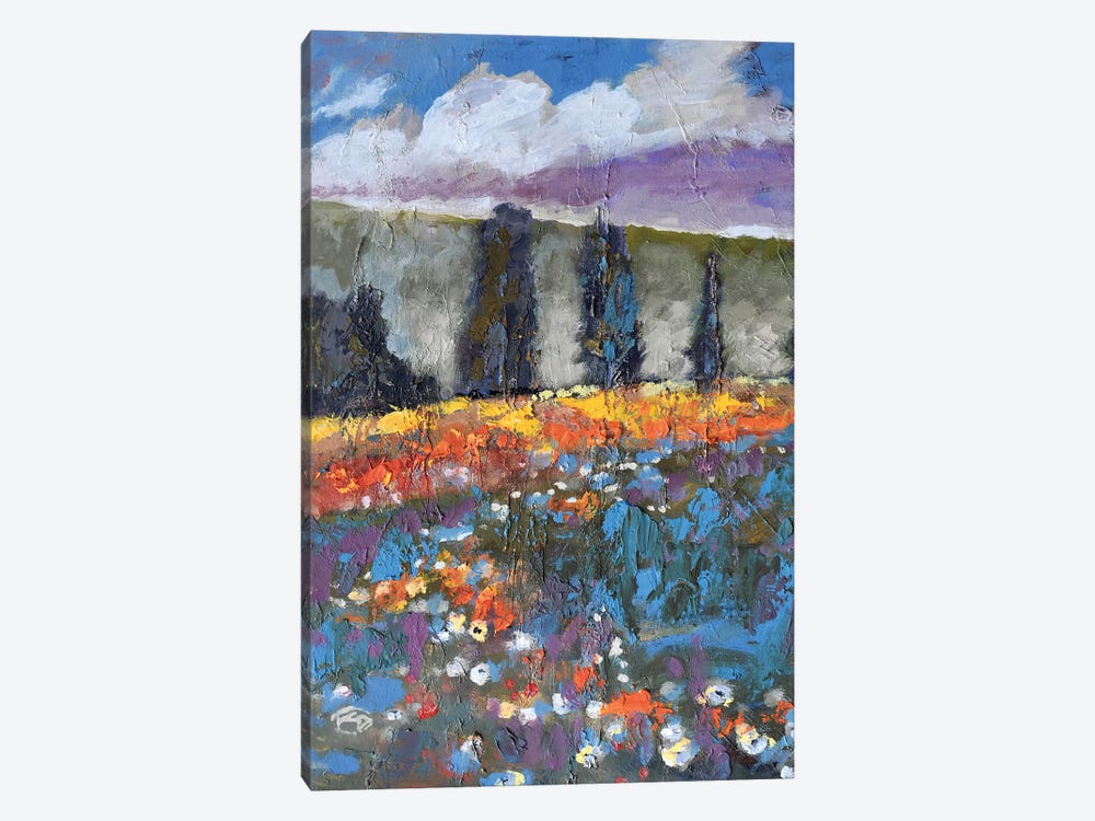 Poppies On A Hill 1-piece Canvas Art Print
