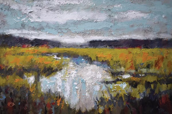 Kip Decker: Clouds Over Marsh by Kip Decker