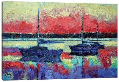Sunrise On The Water Canvas Art Print - Kip Decker