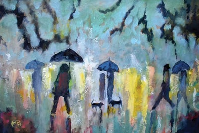 Two Dachshunds In The Rain by Kip Decker canvas print