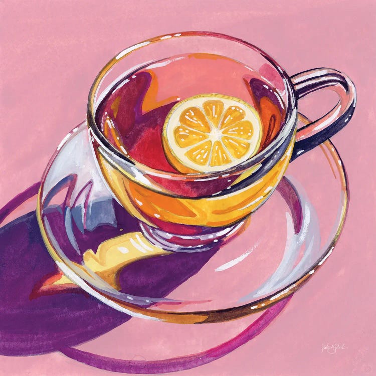 Clear Cup Of Tea With Lemon
