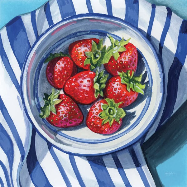 Stripes: Fresh Picked Kitchen Strawberries by Kate Jarvik Birch