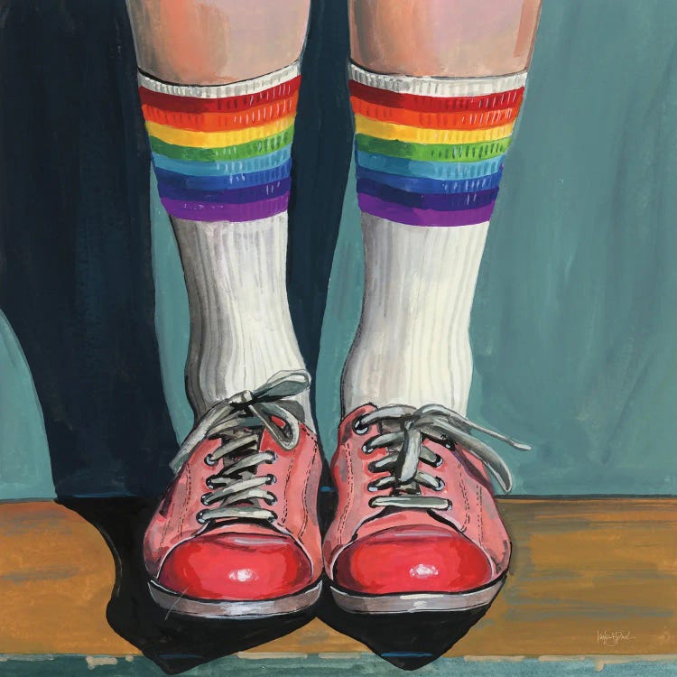 Rainbow Socks by Kate Jarvik Birch wall art