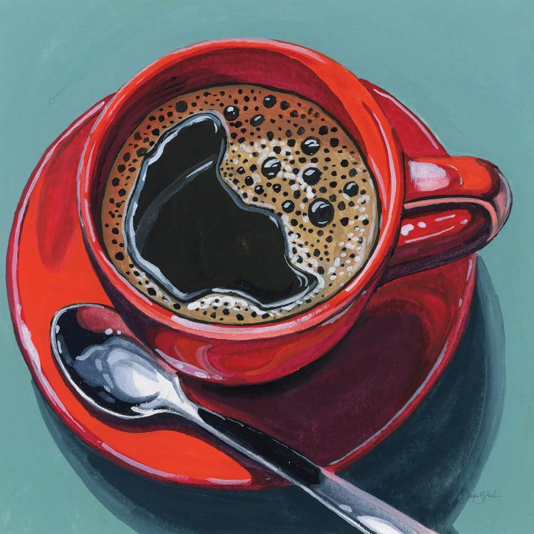 Red Cup Of Black Coffee by Kate Jarvik Birch wall art