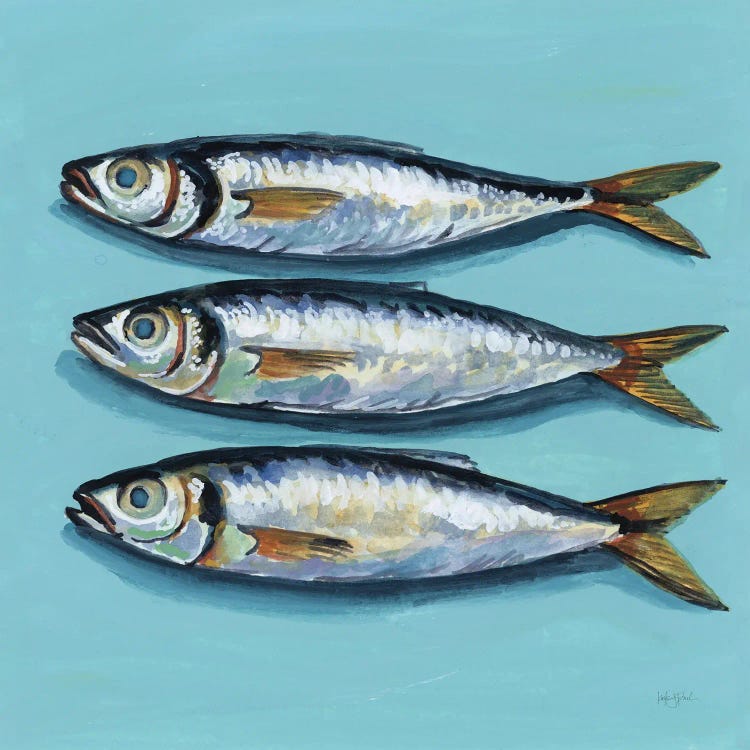Three Little Fishies by Kate Jarvik Birch wall art