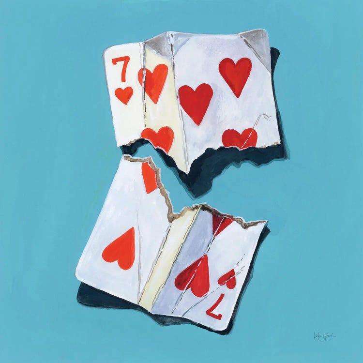Torn Seven Of Hearts by Kate Jarvik Birch wall art