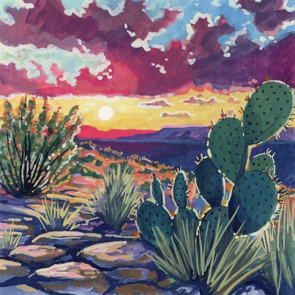 Cliffs: Warm Southwestern Sunset by Kate Jarvik Birch