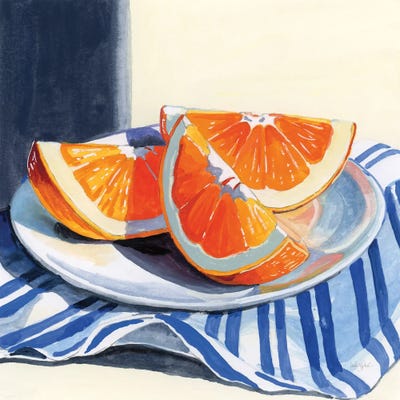 Fresh Cut Citris on Linen by Kate Jarvik Birch canvas print