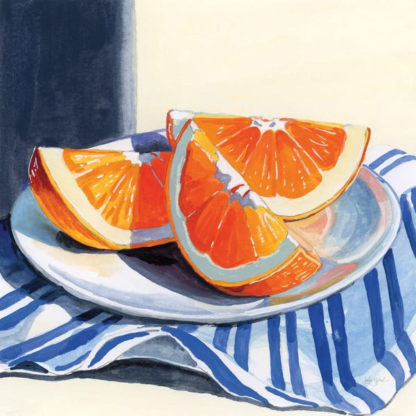 Stripes: Fresh Cut Citris on Linen by Kate Jarvik Birch