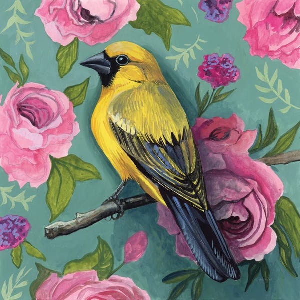 Fine Art Print: Bird With Roses by Kate Jarvik Birch