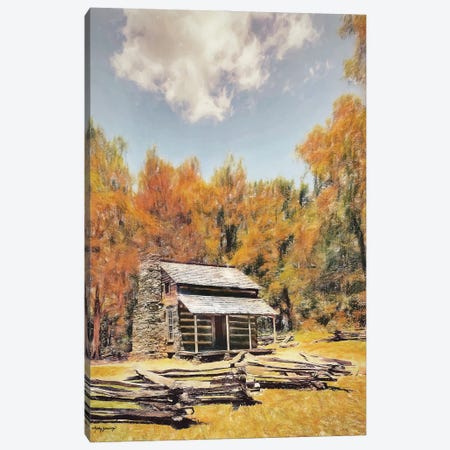 Cabin In The Woods Canvas Print #KJN10} by Kathy Jennings Canvas Print
