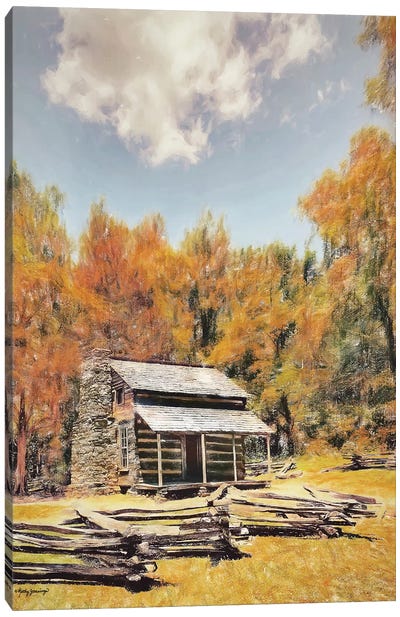 Cabin In The Woods Canvas Art Print