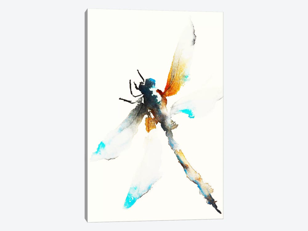 Blue & Brown Dragonfly by Karin Johannesson 1-piece Canvas Art