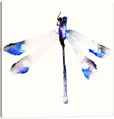 Blue & Violet Dragonfly Canvas Art Print