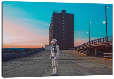 The Lonely Astronaut IV Canvas Art Print - Karen Jerzyk
