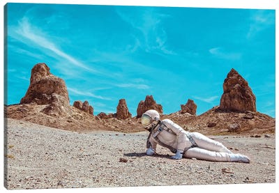 The Lonely Astronaut V Canvas Art Print - Karen Jerzyk