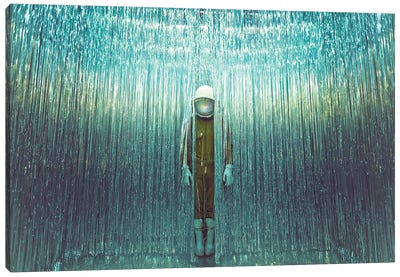 The Lonely Astronaut XIV Canvas Art Print - Cyberpunk Art