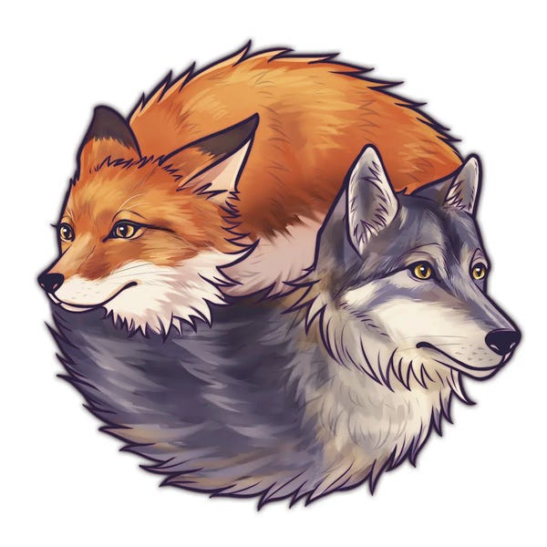 KucingKecil: Fox And Wolf by KucingKecil