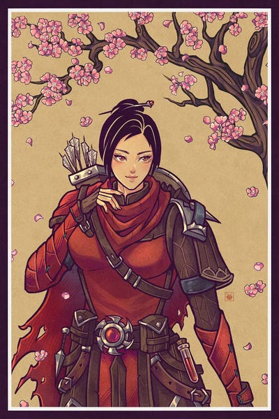 KucingKecil - Canvas Prints: Red Knight Woman by KucingKecil