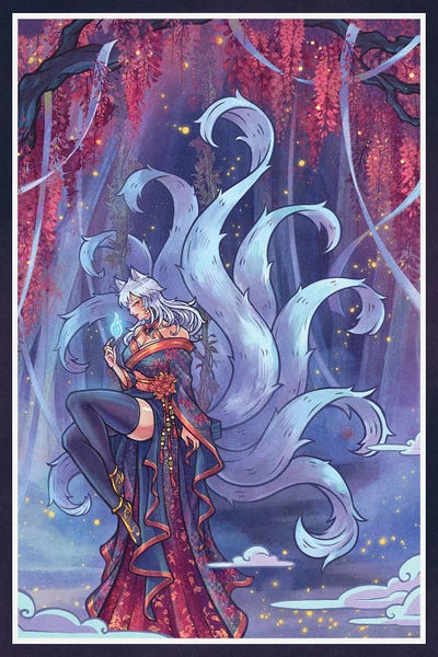 KucingKecil: Nine Tails Foxlady by KucingKecil
