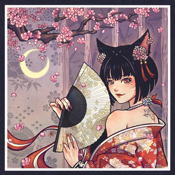 Cat Girl In Red
