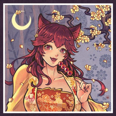 KucingKecil - Canvas Prints: Dango Cat Girl by KucingKecil