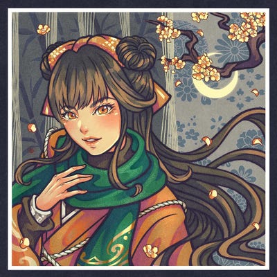 KucingKecil - Canvas Prints: Lady In Orange by KucingKecil