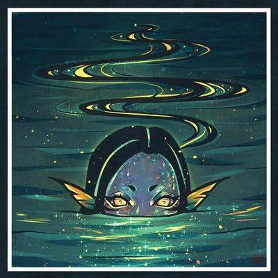 Astronaut - Canvas Prints: Mermaid Curiosity by KucingKecil