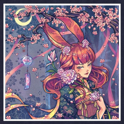 KucingKecil - Canvas Prints: Rabbit Girl Elegant by KucingKecil