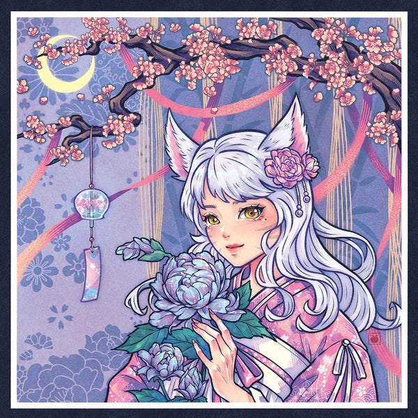 KucingKecil: White Cat Girl by KucingKecil