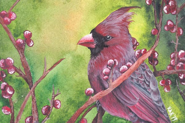 KAK Art & Designs: Cardinal II by KAK Art & Designs