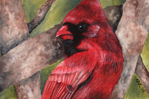 KAK Art & Designs: Cardinal I by KAK Art & Designs