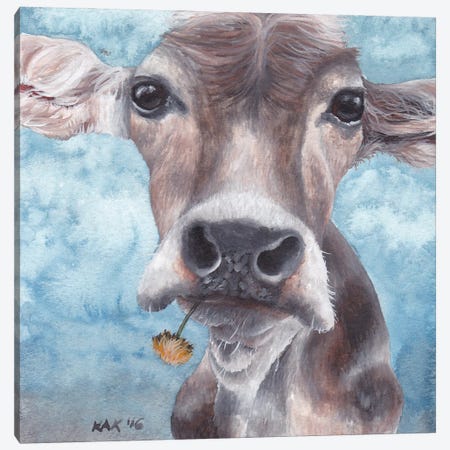 Cow I Canvas Print #KKD29} by KAK Art & Designs Art Print