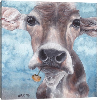 Cow I Canvas Art Print - Dandelion Art