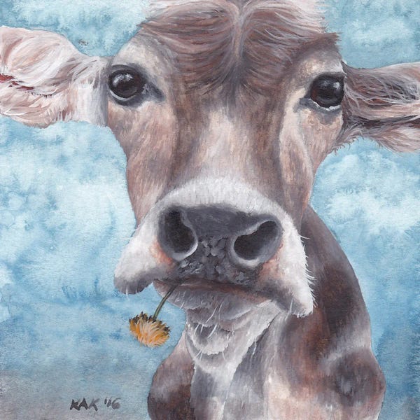 Dandelions: Cow I by KAK Art & Designs