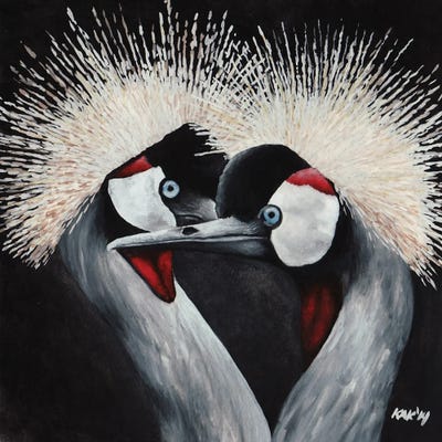 Crested Cranes by KAK Art & Designs metal wall art