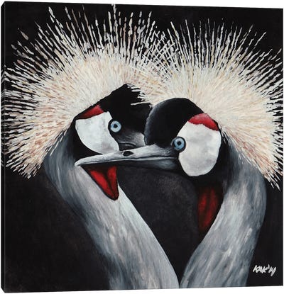 Crested Cranes Canvas Art Print - KAK Art & Designs
