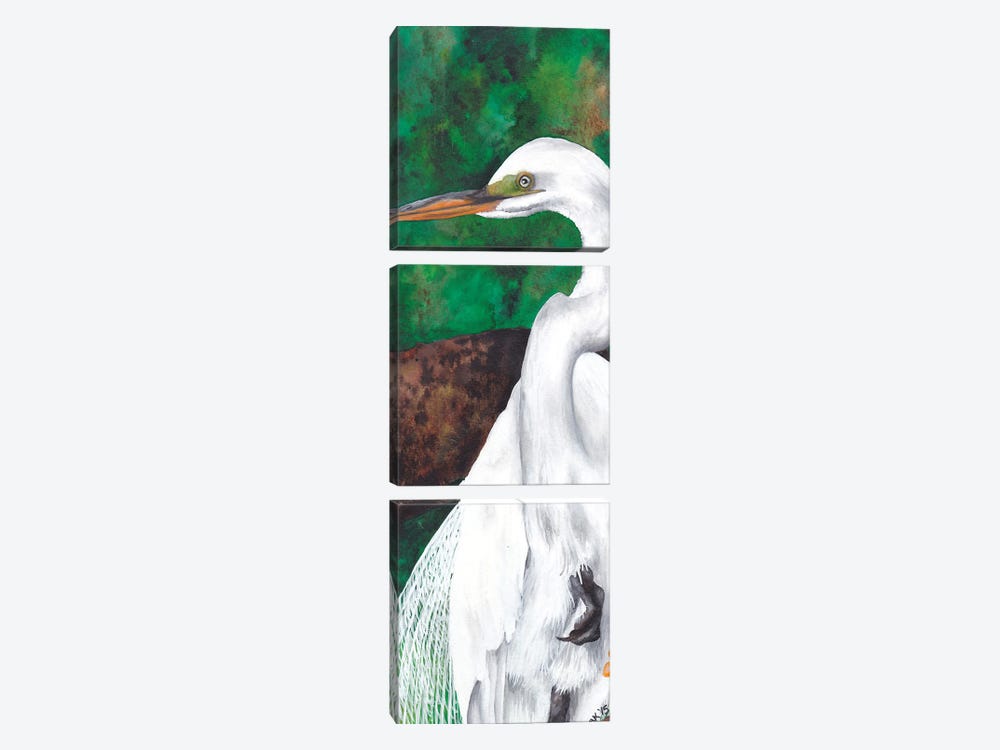 Egret Side by KAK Art & Designs 3-piece Canvas Art Print