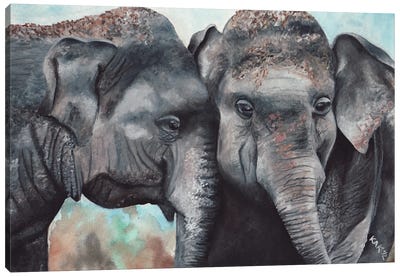 Elephants Canvas Art Print - KAK Art & Designs