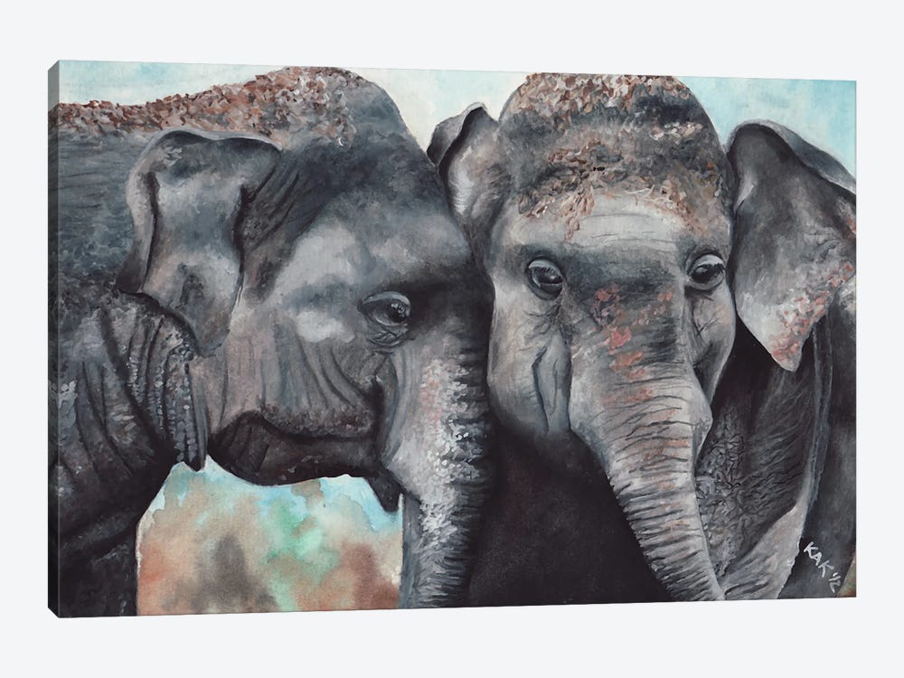 Elephants by KAK Art & Designs 1-piece Canvas Print