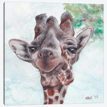 Giraffe Canvas Print #KKD52} by KAK Art & Designs Canvas Art