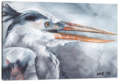 Heron Canvas Art Print - KAK Art & Designs