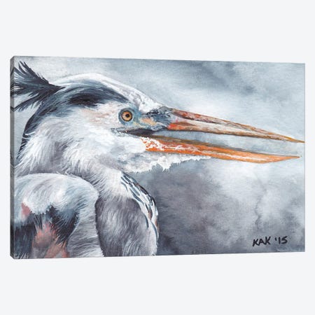 Heron Canvas Print #KKD57} by KAK Art & Designs Canvas Art Print