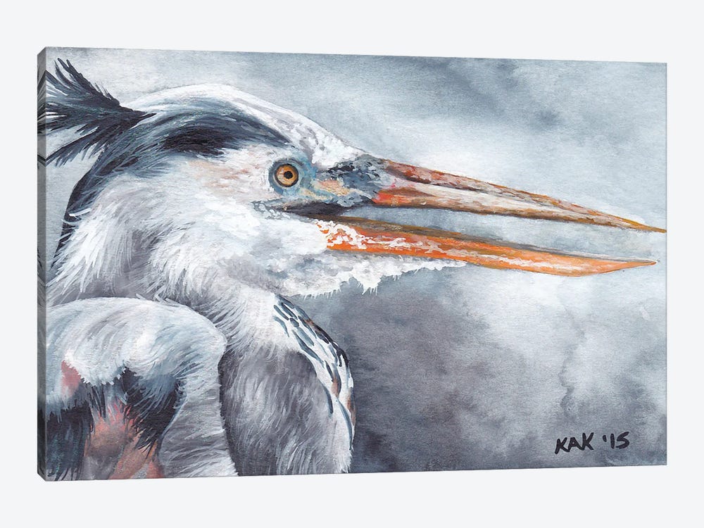 Heron by KAK Art & Designs 1-piece Canvas Artwork